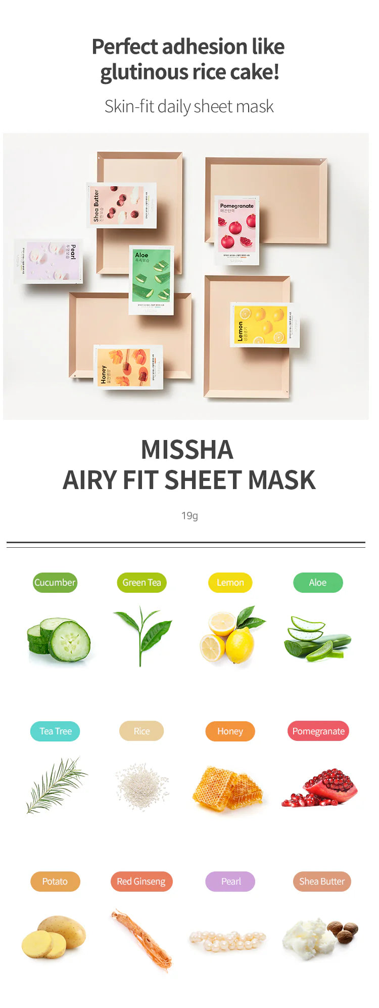Missha  Airy Fit Sheet Mask 10pcs