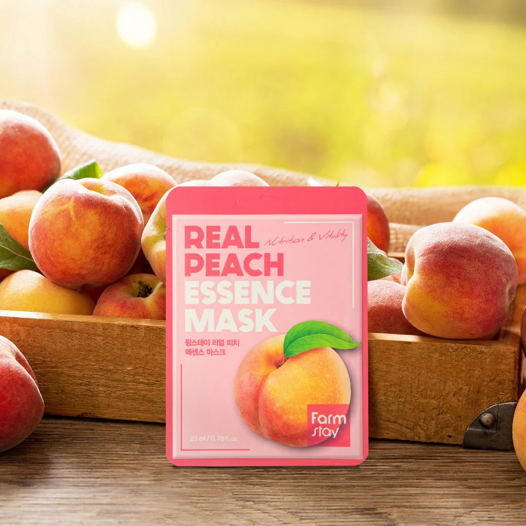 Farmstay  Real Essence Mask Combo Pack V2 (Sheabutter,Blueberry,Peach,Manuka Honey) 12pc